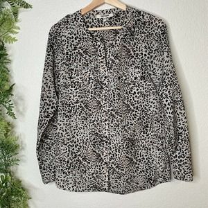 🌳 Daniel Rainn Button Up Shirt Leopard Print S